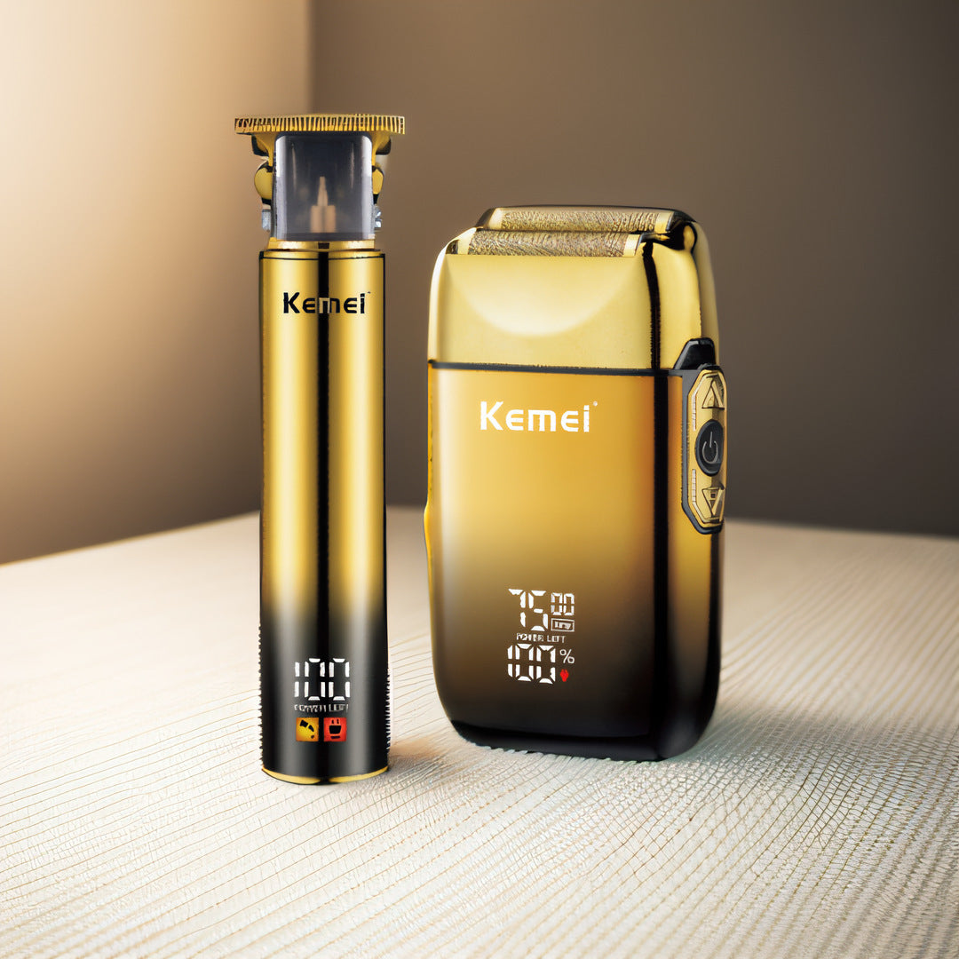 Tondeuse & Rasoir Professionnel Kemei KM-2131 – Set 2-en-1 Or Premium