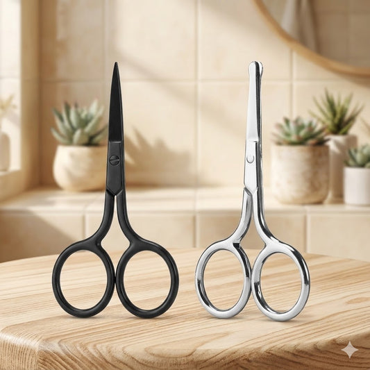 Stainless Steel Diamond Black Round Nose Hair Scissors