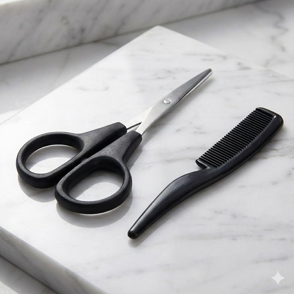 Facial Hair Modification Scissors Suit Plus Small Comb